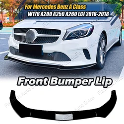 For Mercedes Benz A Class A200 A250 A260 2016-2018 W176 Standard LCI Front Bumper Splitter Lip Spoiler Diffuser Guard Body Kit