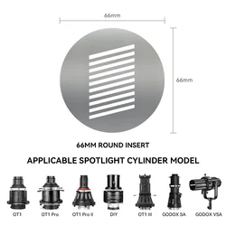 SOONPHO OT1 Graphic Cards for Snoot Optical Condenser Background Projection Graphic 10pcs DIY Shape Photo for Godox LED Lights