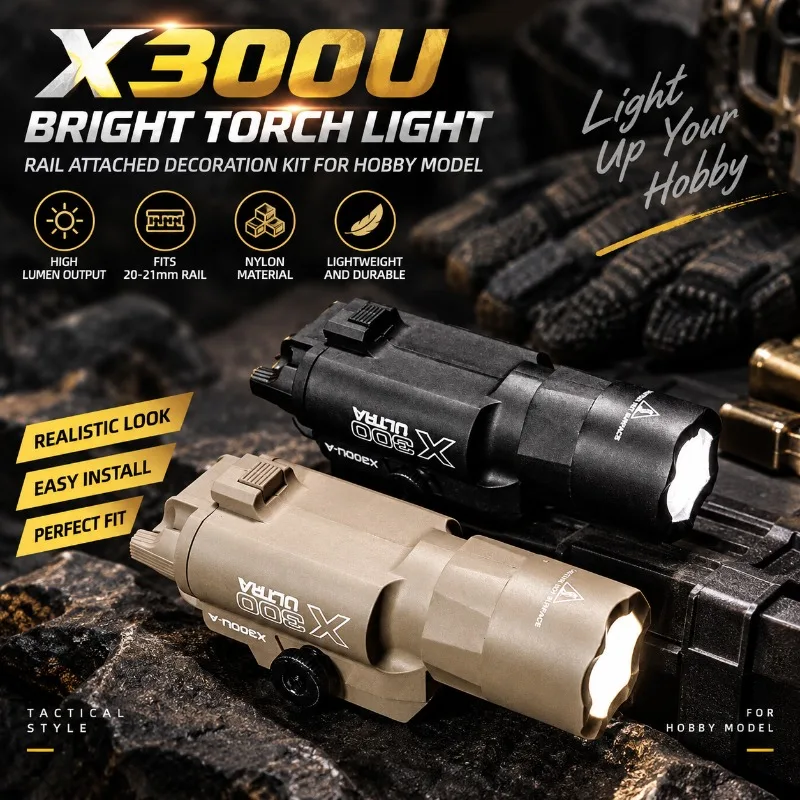 X300U Rail Mounted Nylon Torch, Bright Model Lighting Part Compatible with Standard 20-21mm Rail