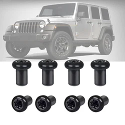 4pcs Car Door Hinge Pins Bushing Nuts Screw Bolt Kit for Jeep Wrangler JK JKU Sports Sahara Freedom Rubicon Unlimited 2007-2018