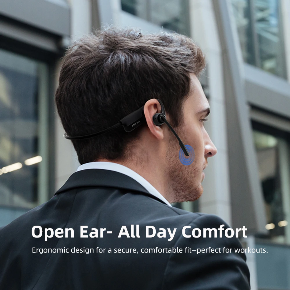 Open-Ear-Kopfhörer mit Mikrofon, Bluetooth-Headset mit Mikrofon, Bluetooth-Kopfhörer mit geräuschunterdrückendem Mikrofon, kabelloses Headset – Detail 5