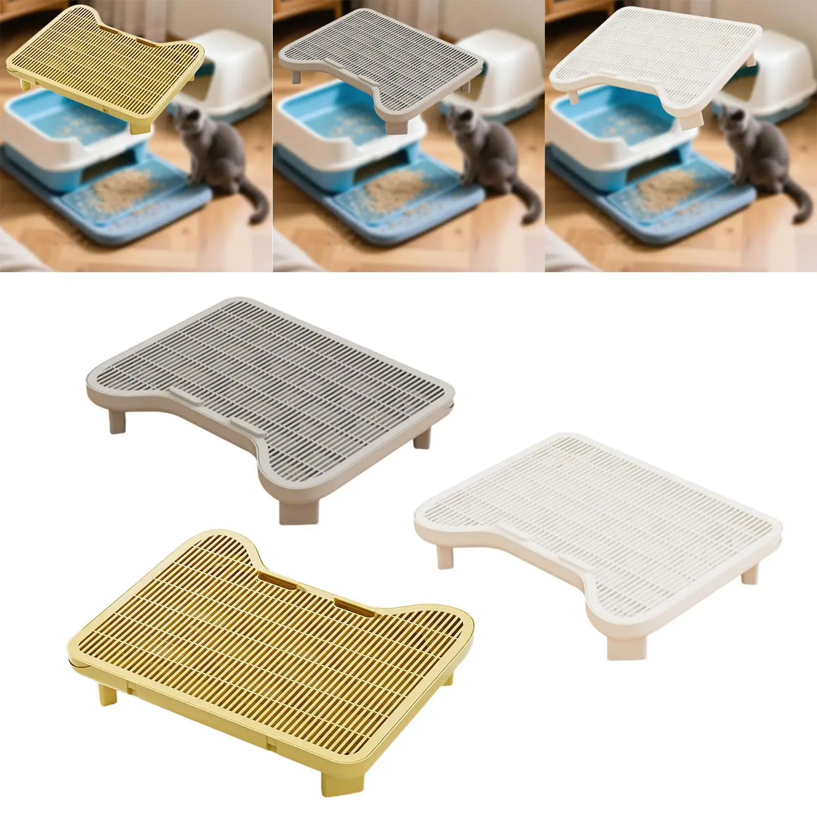 

Пандус для кошачьего туалета: приподнятая, прочная, легко чистящаяся подставка-ступенька для котят и пожилых кошек, двухслойный коврик для наполнителя