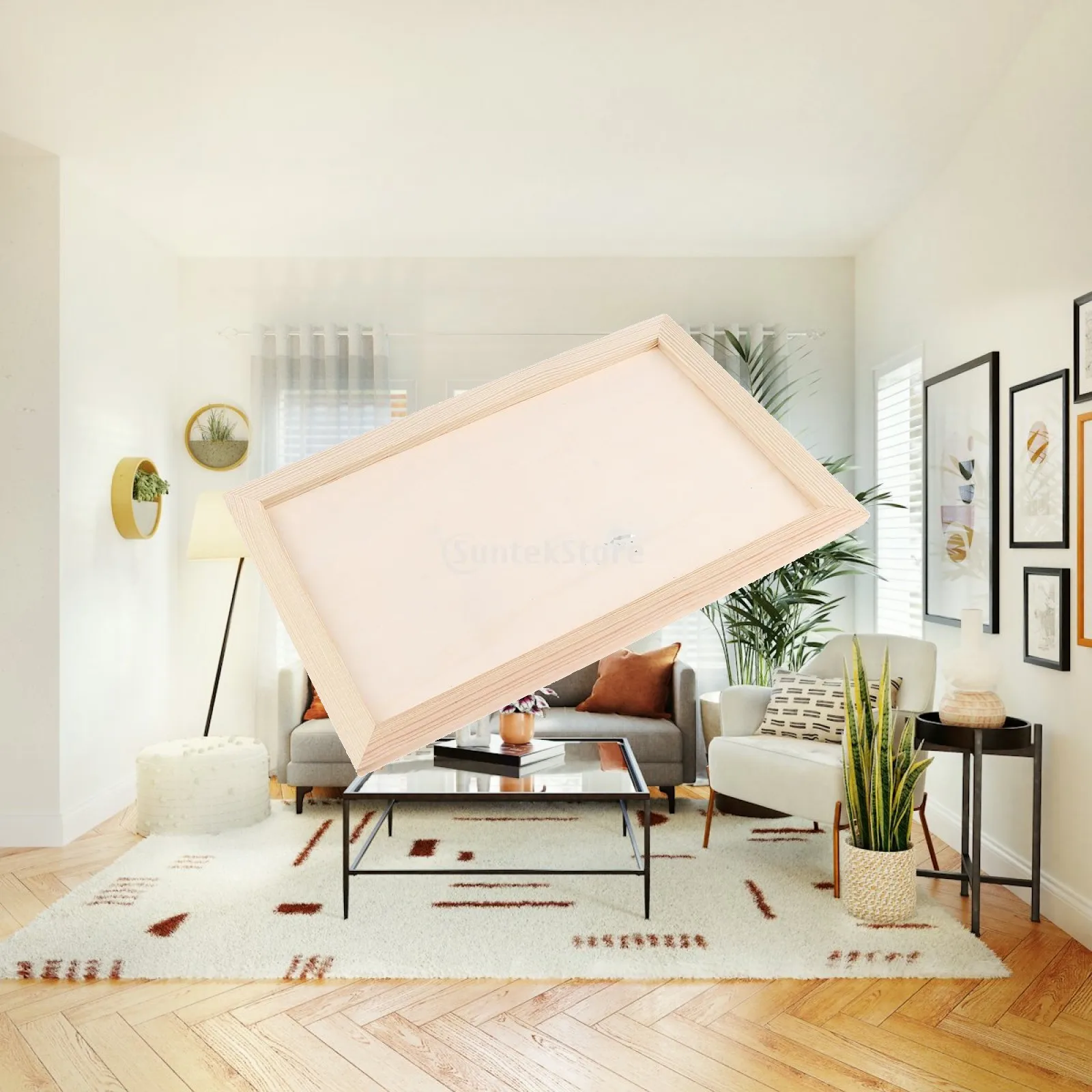 DIY Art Frame Unpainted Wooden Photo Holder Desktop Picture Frame for Home Decoration and Crafts