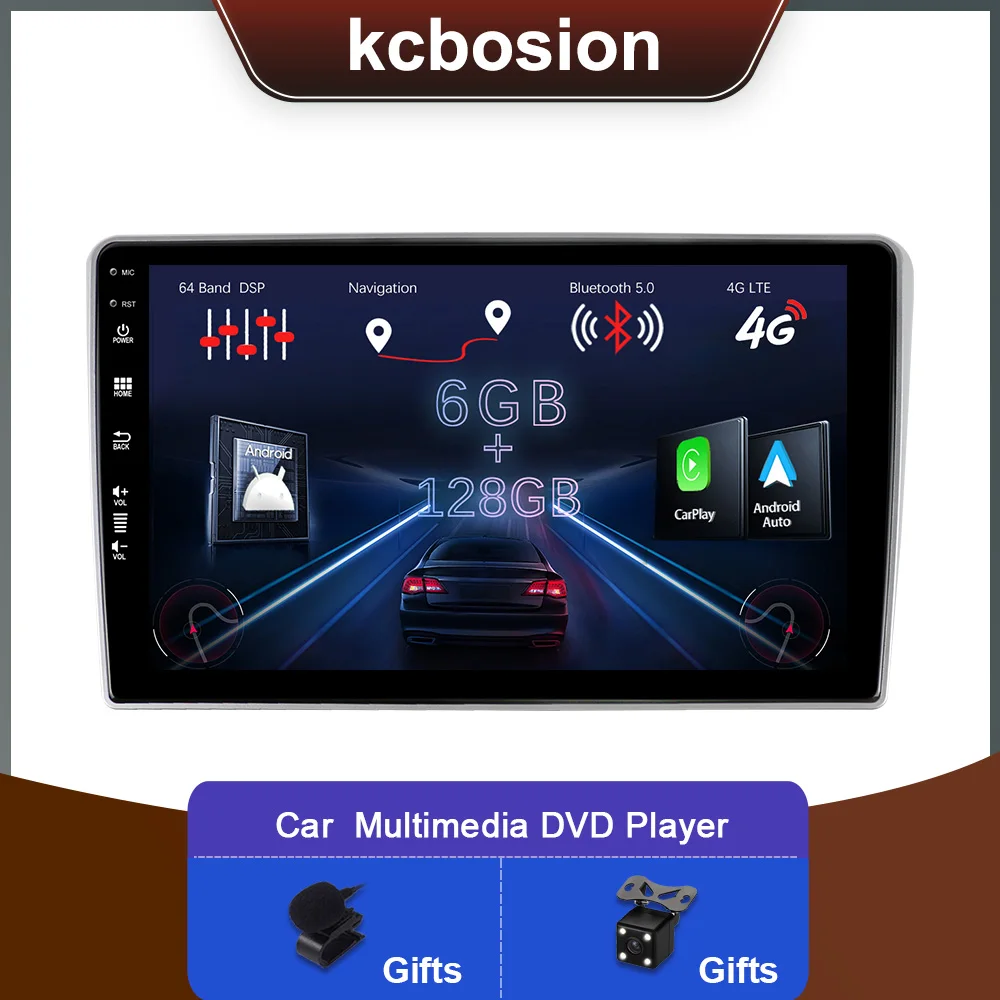 2 Din Car Stereo Radio Multimedia DVD Android 14 For Toyota Avensis 2002-2008 GPS Carplay 6+128G 360 Camera RDS WIFI DAB