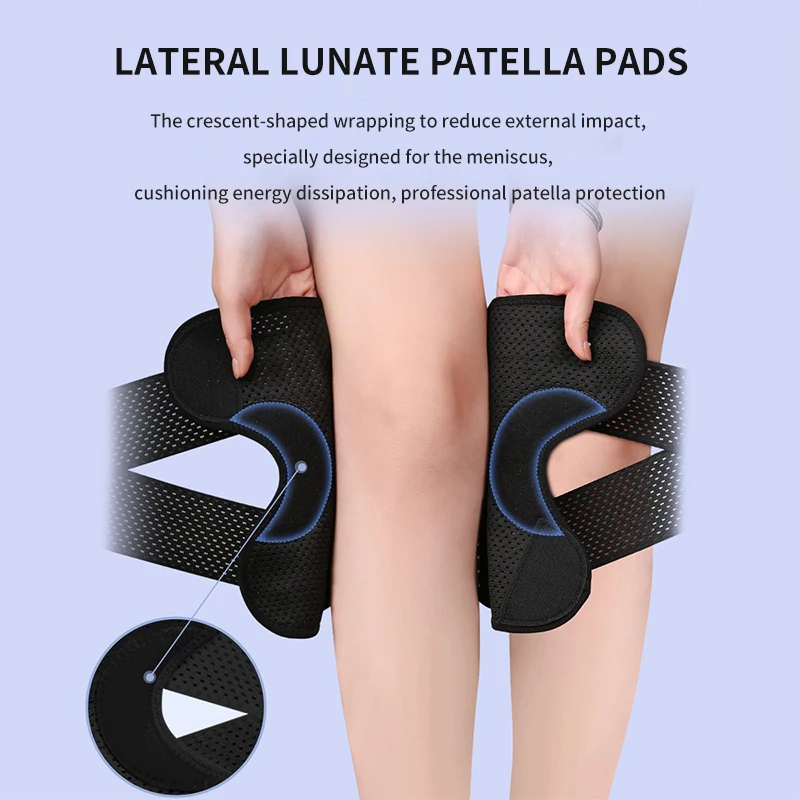 1pc Adjustable Sports Kneepad Patella Brace Pressurized Elastic For Gym Running Basketball Volleyball Yoga Knee Pain Relief