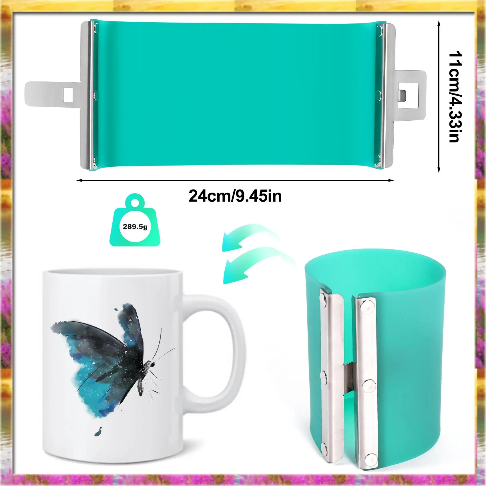 Aug. 3Pcs 3D Sublimation Printer Silicon Mug Wraps Clamps 11OZ Mug Silicone Mould Fixture Mug For 3D Sublimation Mug Printing