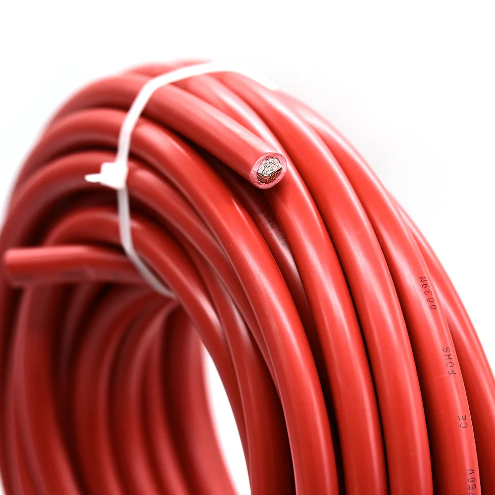 Flexibles Batteriekabel 99,9% Reines Kupfer PVC 10mm² 16mm² 25mm² 35mm² 50mm² 70mm² 95mm² für Auto Solarwechselrichter Marine Wohnmobil 1m