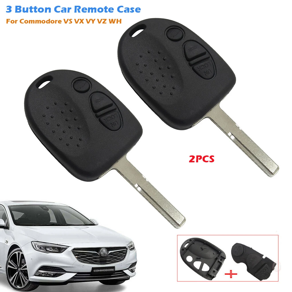 2 Pieces Car Remote Case Professional Stylish 3 Button Detachable Removable Key Fob Shell Replacement for Commodore VS 1995-1997