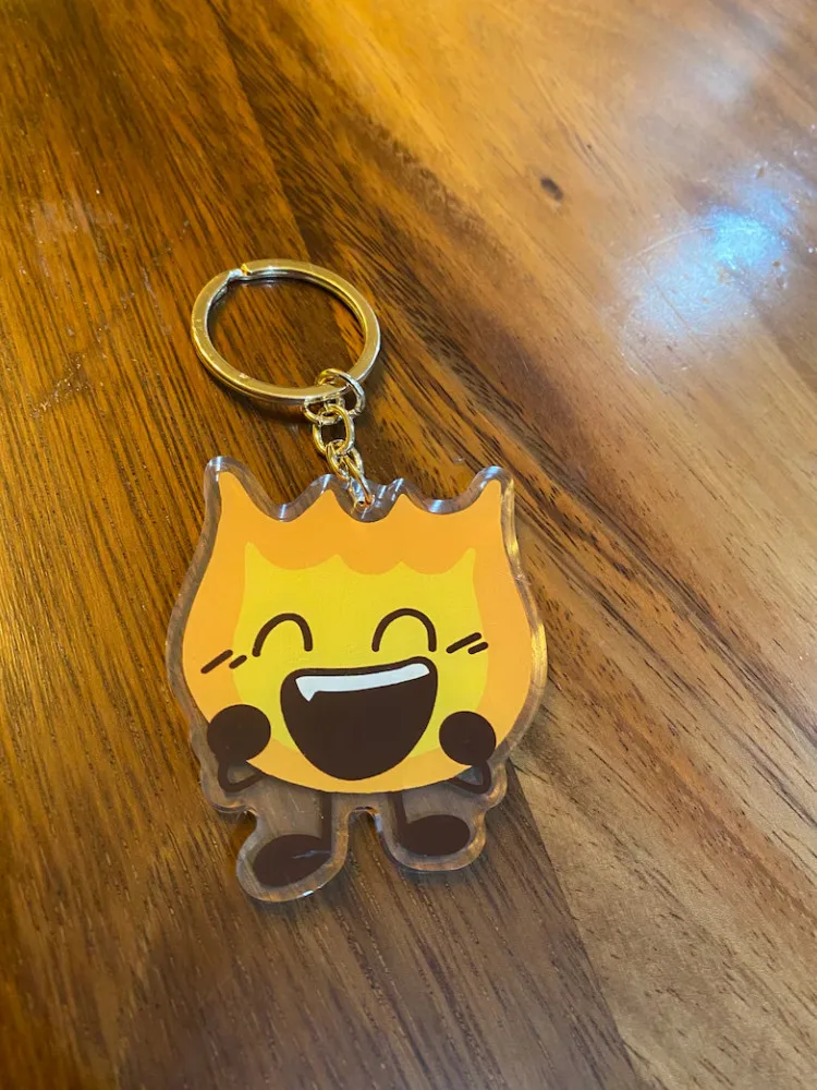 Firey bfdi Acrylic keychain - Bfdi - Battle for dream island - BFB - battle for BFB - Object show Cute game Character pendant