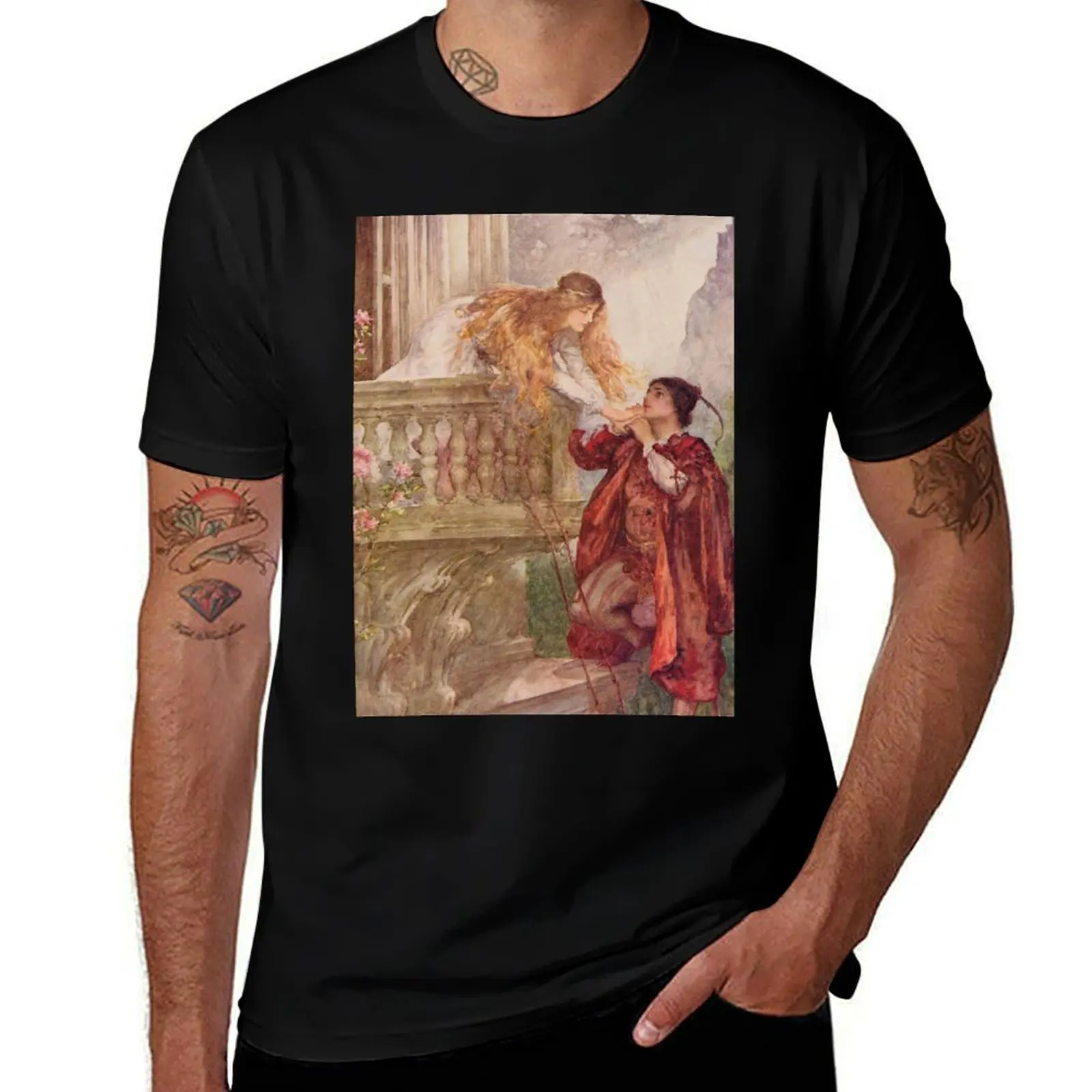 John H. F. Bacon - Romeo y Julieta 1858 Camiseta anime camisetas de gran tamaño