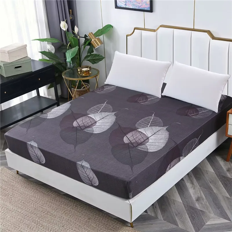LAGMTA 1 Pc 100% Polyester Printing Fitted Sheet Mattress Cover Four Corners With Elastic Band Bed Sheet