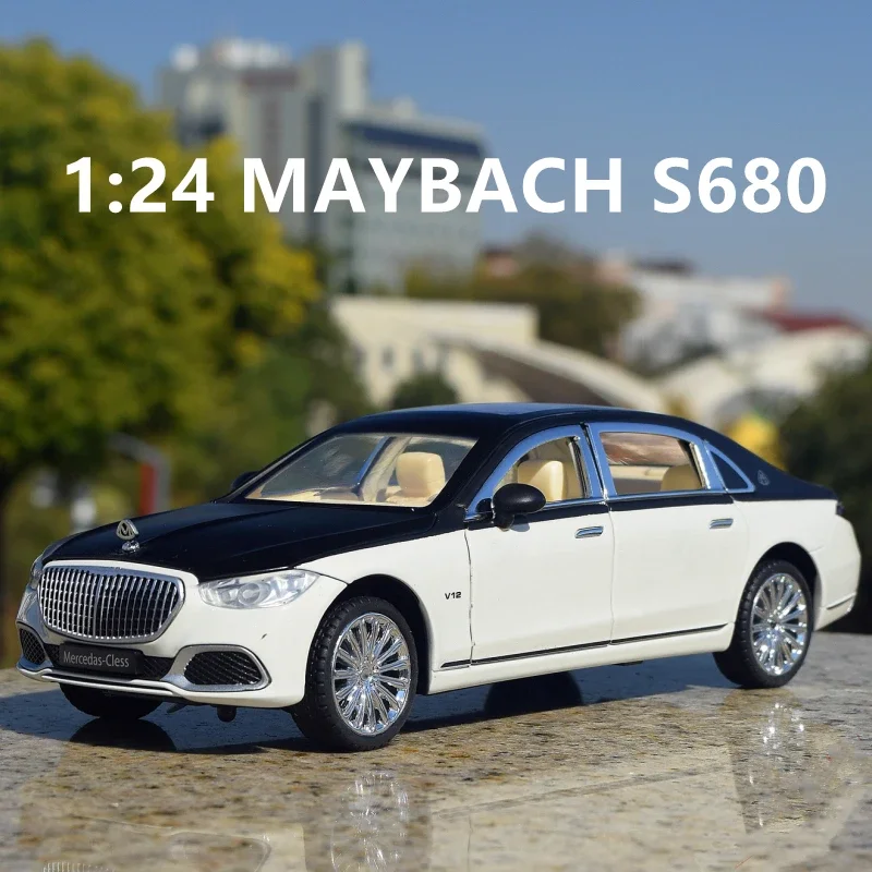 1:24 Mercedes Benz Maybach S680 hohe Simulation Druckguss Metall legierung Modell Auto Sound Licht zurückziehen Sammlung Kinder Spielzeug Geschenke