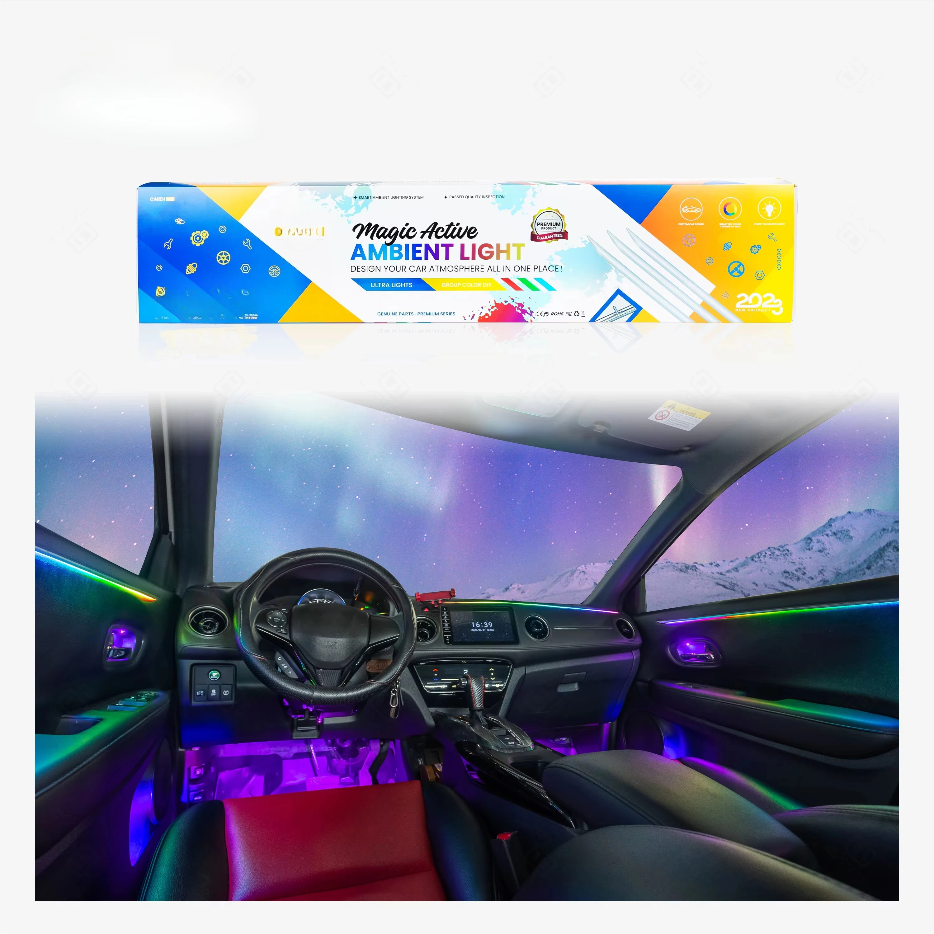 Lights Custom Light Sequences Dynamic Color Shifting LED Symphony Atmosphere Lamp Universal Car Interior Modified Accessories