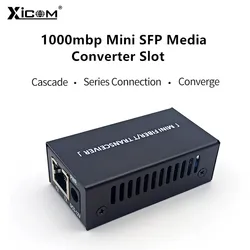 Gigabit Mini medya dönüştürücü yuvası SFP alıcı-verici modülü 100/1000M 1 SFP yuvası 1 RJ45 tek modlu Ethernet SFP Fiber anahtarı