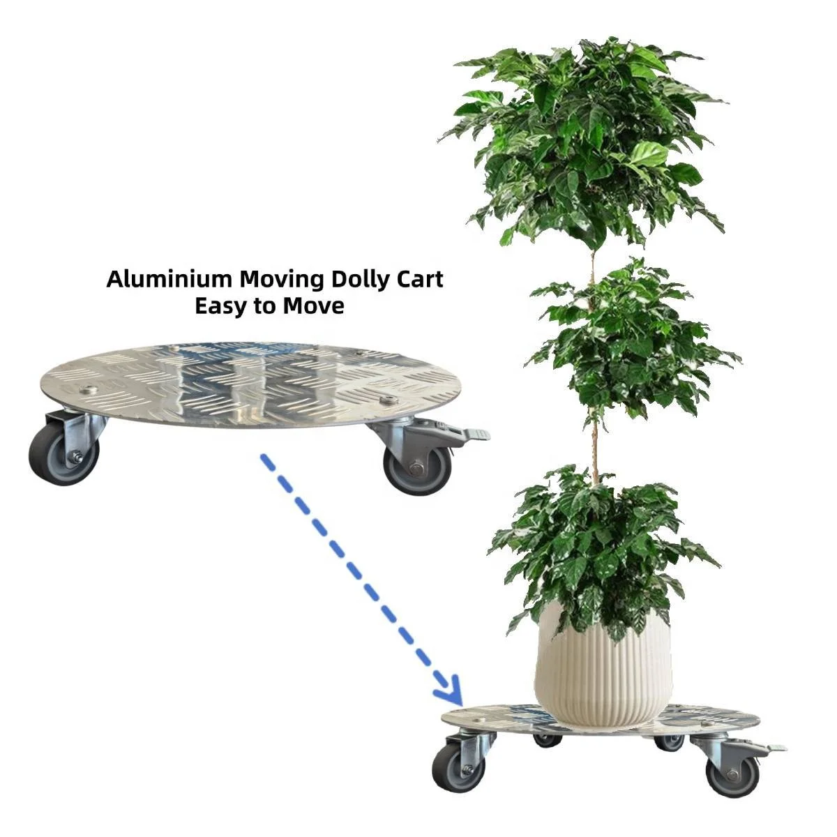 Flower Pot Moving Trolley Dolly Cart Aluminum Plate Mobile Flower Rack Mobile Mover Mobile Aluminum Moving Trolley Dolly Cart