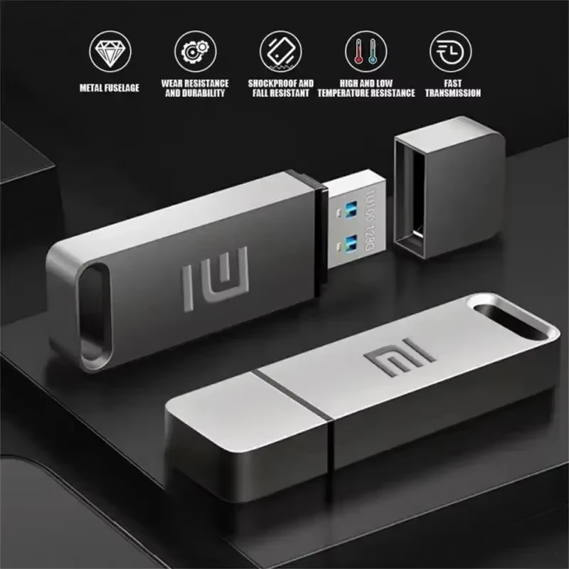 محرك فلاش Xiaomi 16 تيرا بايت USB 3.2 نقل عالي السرعة SSD محرك قلم معدني عالي السعة نوع C ذاكرة محمولة مقاومة للماء محرك U