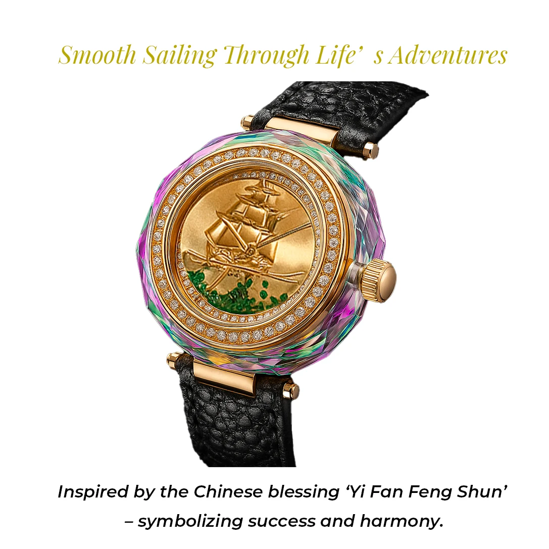 Princess Butterfly นาฬิกาข้อมือผู้หญิงควอตซ์แฟชั่นวินเทจนาฬิกาผู้หญิงปลาทองการเดินทางที่ราบรื่นเพชรหลากสีแบรนด์ดั้งเดิมนาฬิกาหนังของขวัญสำหรับผู้หญิง