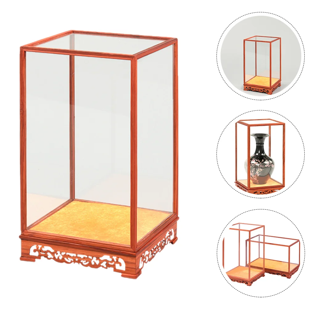 

Household Display Case Glass Holder Transparent Figurine Craft Model Desktop Clear Gift Boxes Cabinet