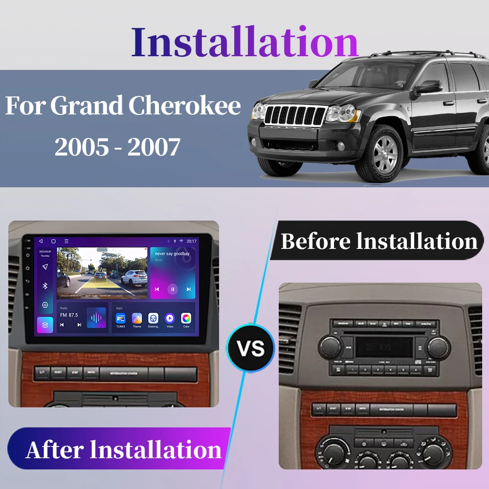 Android Car Radio For JEEP Grand Cherokee 2004 2005 2006 2007 Multimedia Player GPS Navigation Carplay Touch Screen Auto Stereo