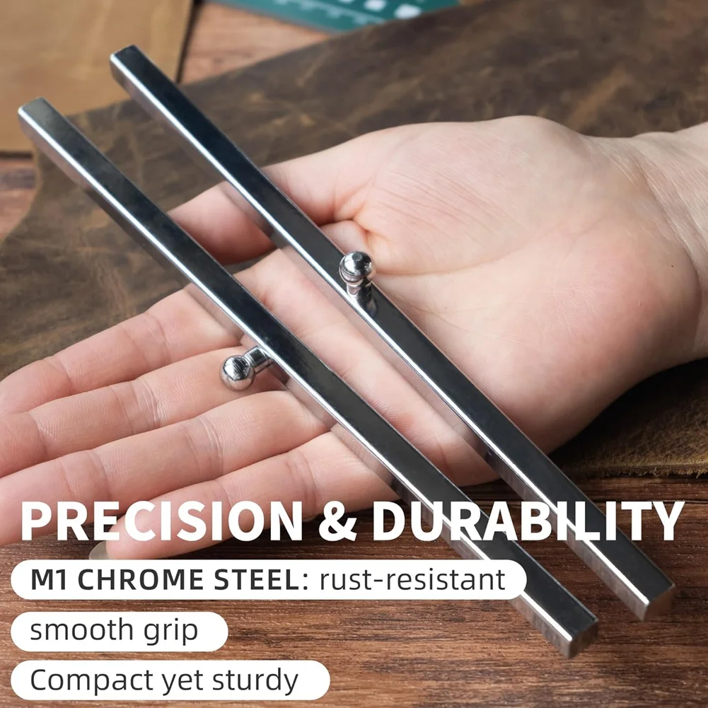 MOPHE-لأداة القطع والخياطة والنقش - أسطوانة ضغط جلدية شديدة التحمل من الفولاذ المقاوم للصدأ + مجموعة أوزان جلدية