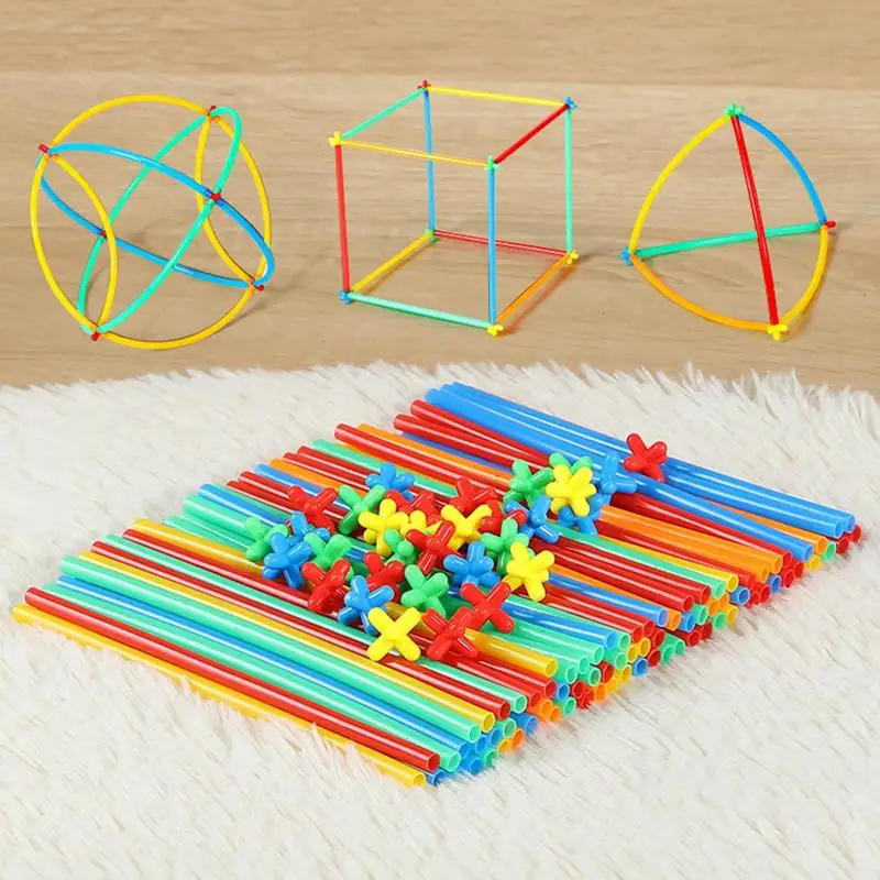 

Straw Building Set For Kids Colorful Soft Pipe Building Blocks Stem Building Set Creative Construction Kit Engineering