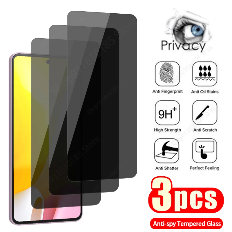 3PCS Anti-spy Screen Protector for Xiami Mi 11T 12T Pro 11 Lite 5G NE Privacy Glass for Poco X5 X4 X3 M4 Pro 5G M3 F3 M5S F4 GT