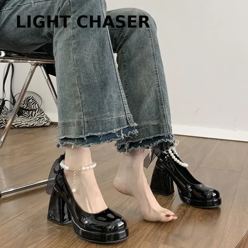 Fashion White Platform Pumps for Women Super High Heels Buckle Strap Mary Jane Shoes Woman Goth Thick Heeled Party Shoes Ladies