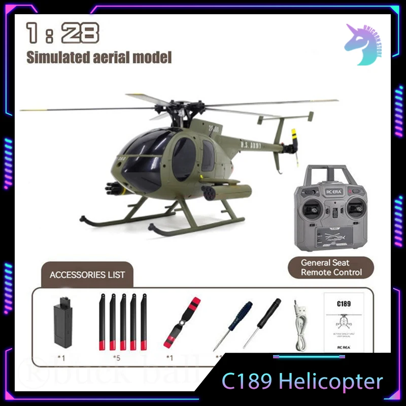 C189 Remote Control Helicopter Bird 1:28 Rc Era Dual Brushless Tusk Aerial Model Md500 Simulated 6-Axis Gyro Xmas Kid Toys Gifts