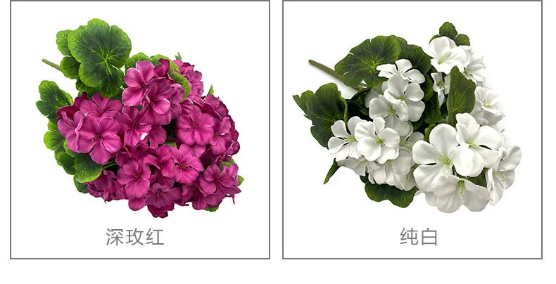3 Stück Künstliche 9-Köpfige Begonienblumen Hochzeitsdekoration Bouquet Geranien Seidenblumen für Heimdekoration Party Tisch Blumenarrangement – Detail 8