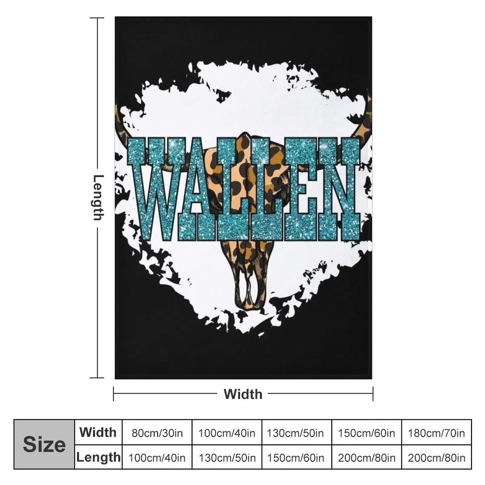Wallen Bullhead Western Country Music Wallen Hardy Throw Blanket couch cozy soft plush fuzzy picnic outdoor blanket