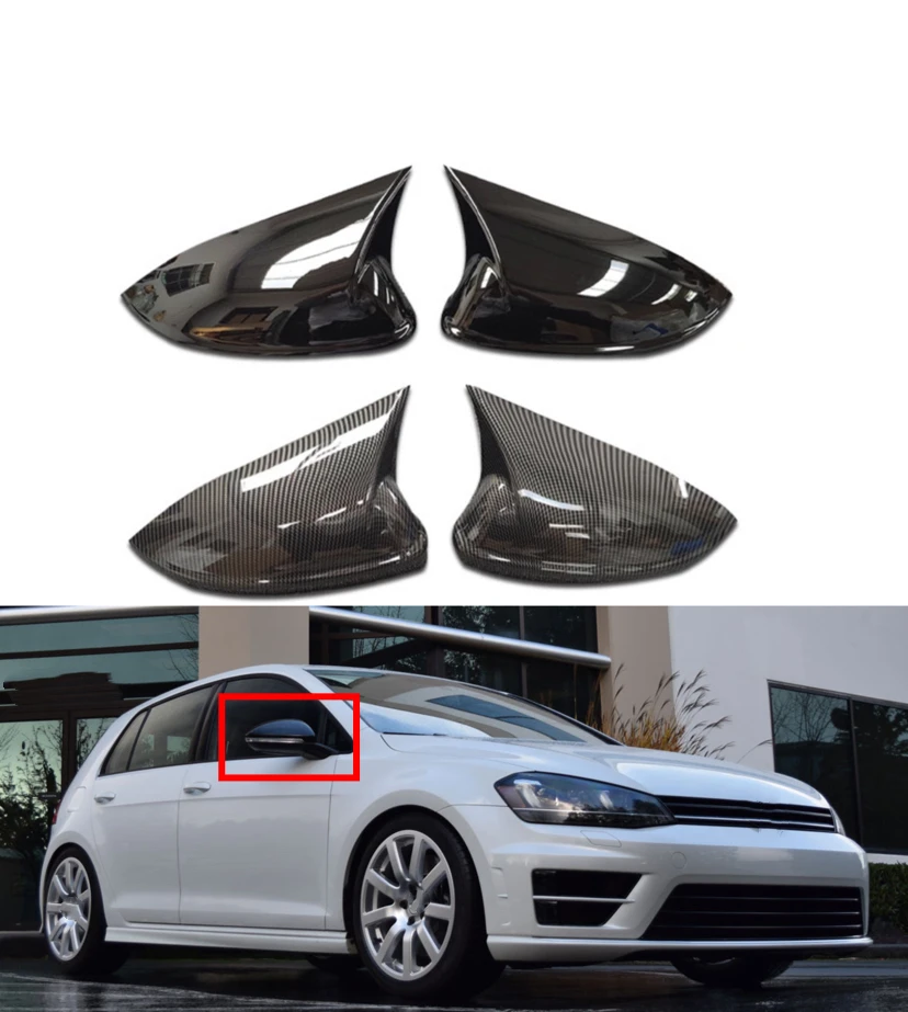 

Car Rearview Side Mirror Cover For VW GOLF 7 MK7 MK7.5 R GTI 2014 2015-2019 Wing Cap Exterior Door Rear View Case Trim Sticker