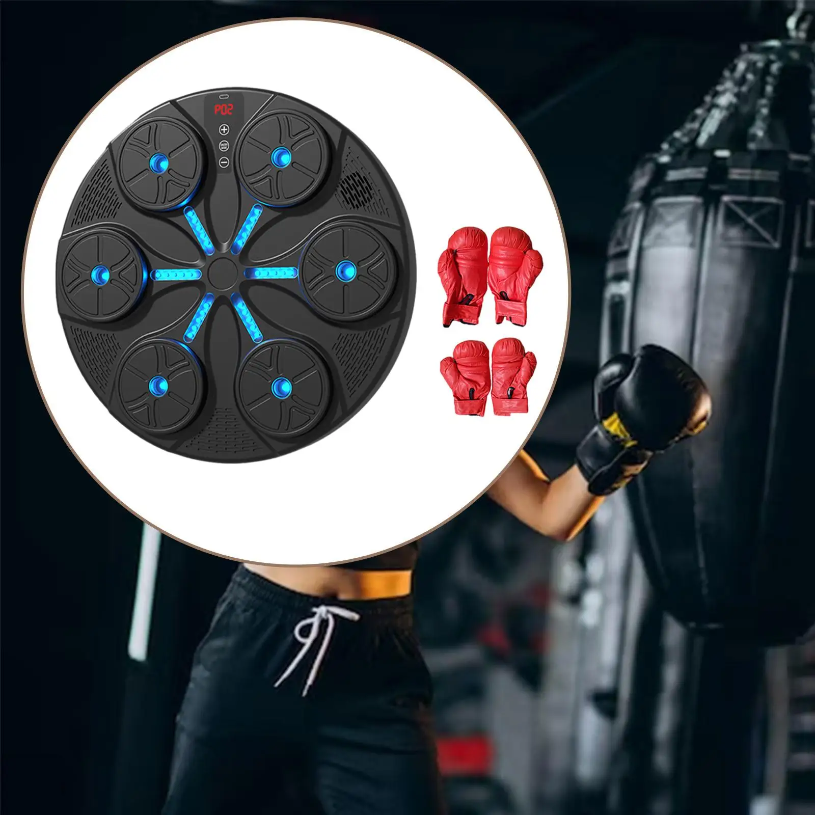 Boxing Machine Electronic Boxing Wall Target Intelligent Music Boxing Trainer for Karate Mma Household Sanda Focus Martial Arts