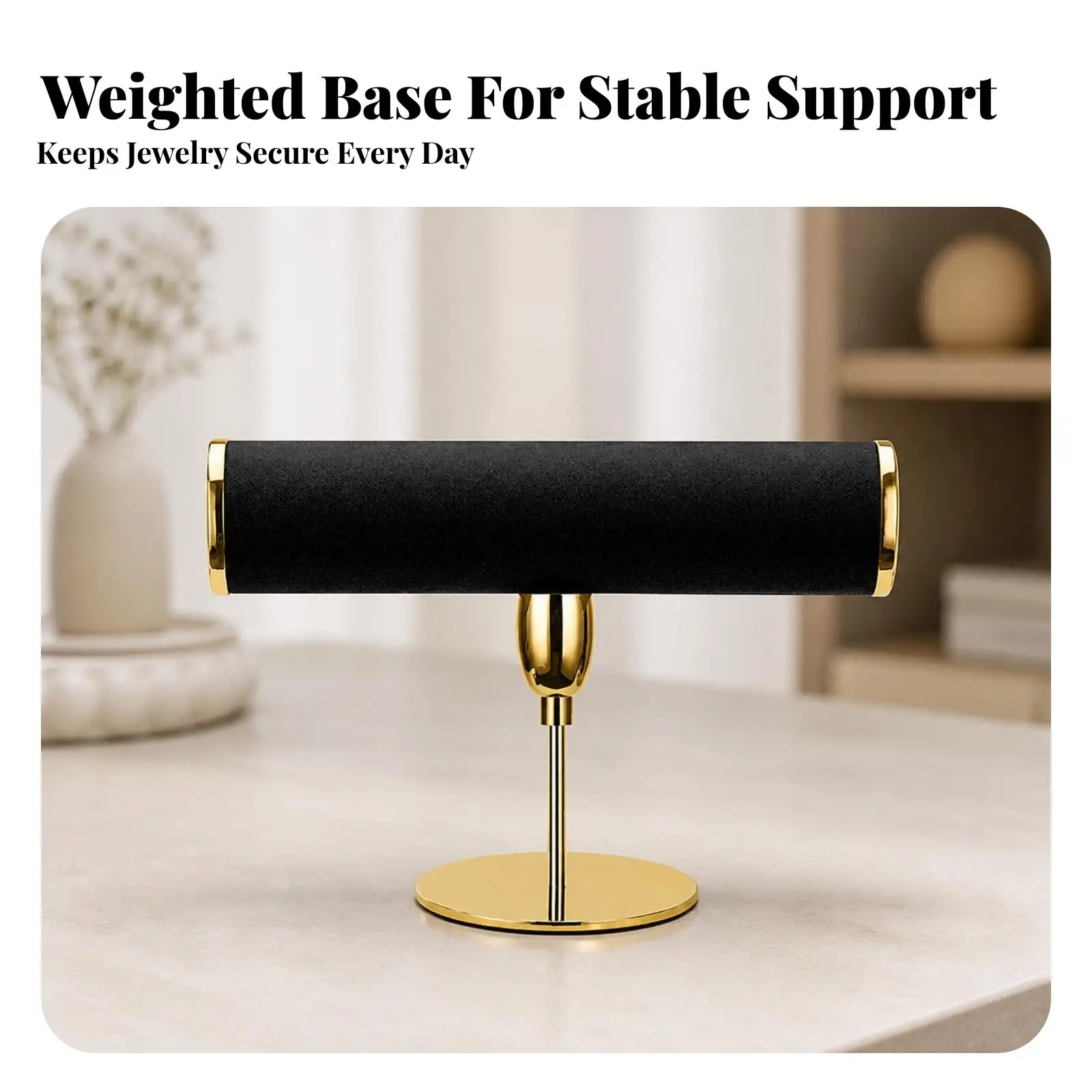 Bracelet Stand Elegant Jewelry Display Stand with Round Base Watch Display Sturdy Metal for Collectors, Boutique Counters