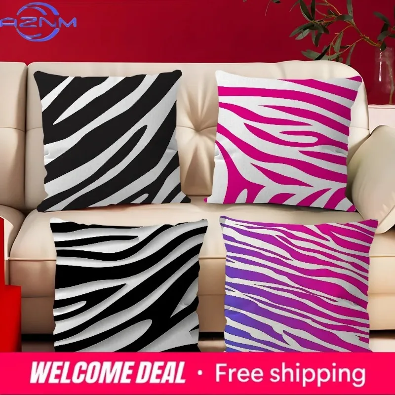 Home Decor Zebra-Patterned Digital Printed Pillow Covers Pattern Cushion Cover Suitable for Sofa Bedroom Car Pillow Cover