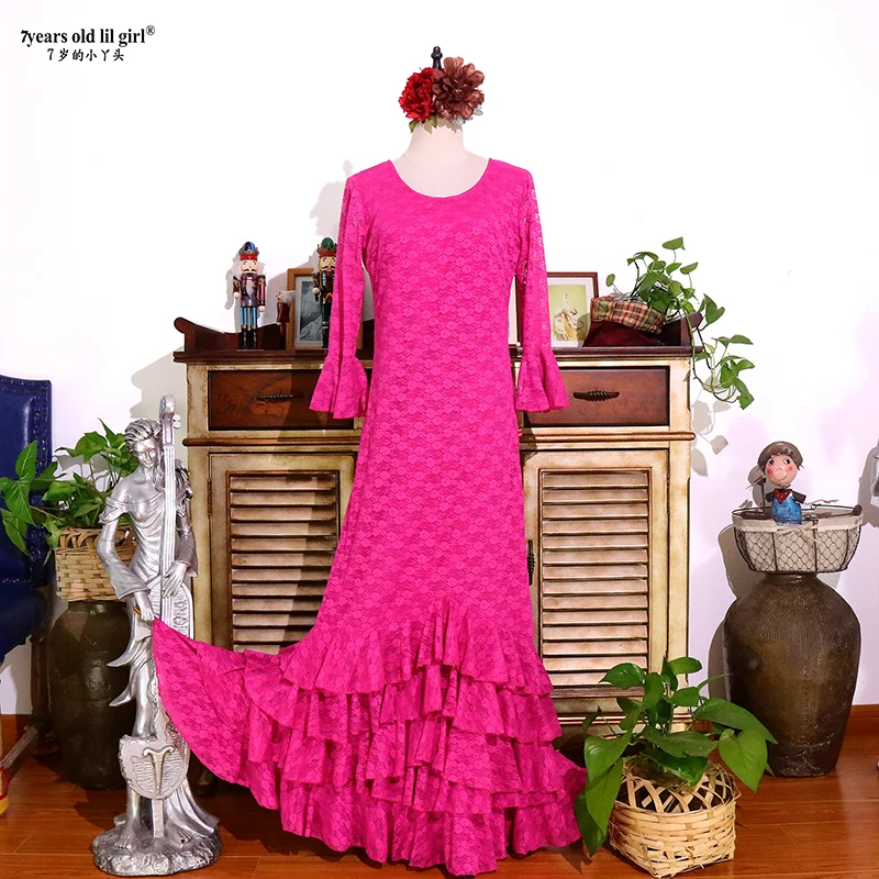 Robe de dentelle con cuello en V más vendido de Flamengo Original de práctica españolaGG02