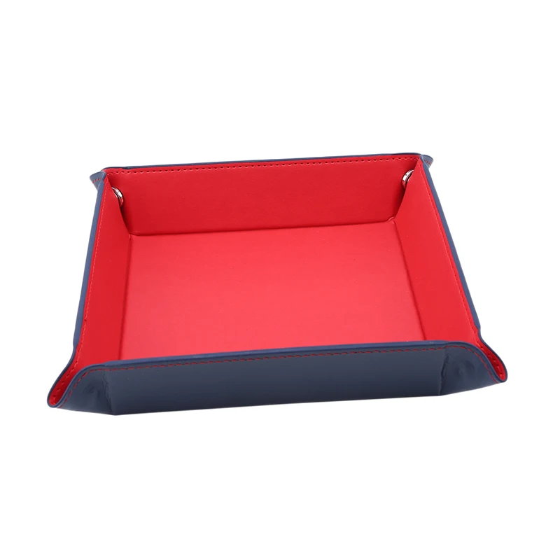 Kreative Klapp Tablett PU Leder Valet Schmuckstück Zusammenklappbare Telefon Schlüssel Brieftasche Münze Desktop Lagerung Kleinigkeiten Box Bins Zubehör – Detail 4