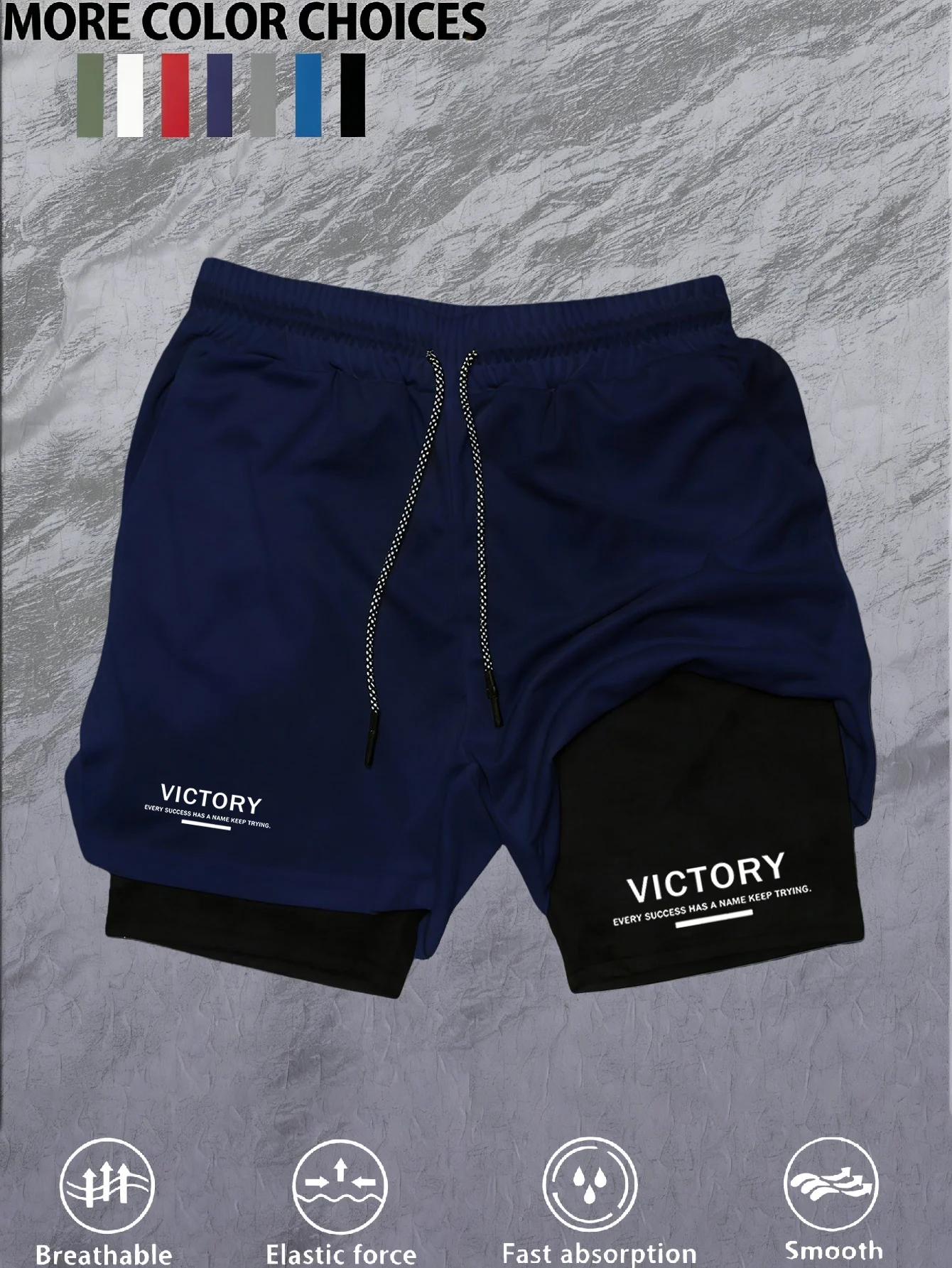 2026 Men's 2-in-1 Running Shorts, High-Quality Elastic Double-Layer Shorts, Breathable and Lightweight, Teen Training Shorts, Sp