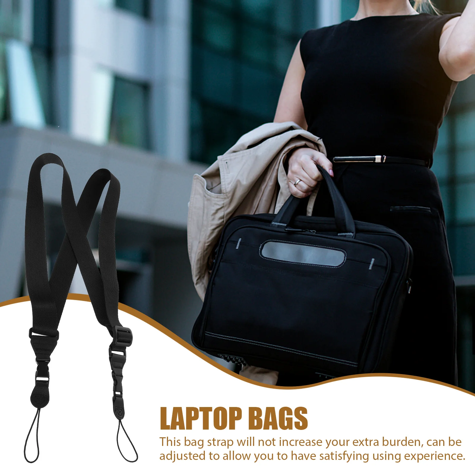 

4pcs Adjustable Strap Replacement For Luggage Thickened Nylon Strap Wide Crossbody Bag Tote Shoulder Belt Light Weight 35.8-57