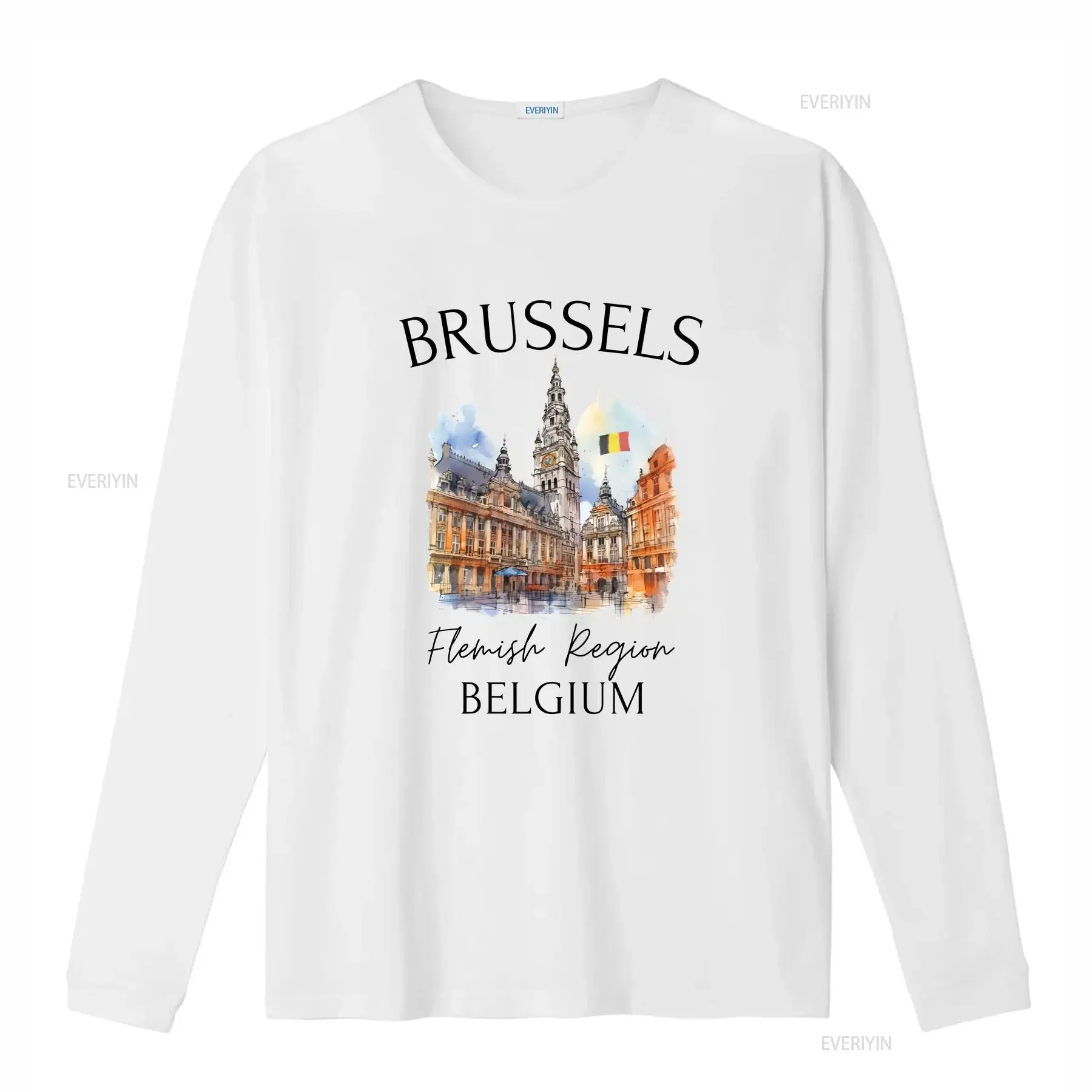 Brussels T Shirt Soft Belgium Souvenir Crewneck vintage Washed graphic Casual Versatile Stretched Stylish homme Slightly Unisex
