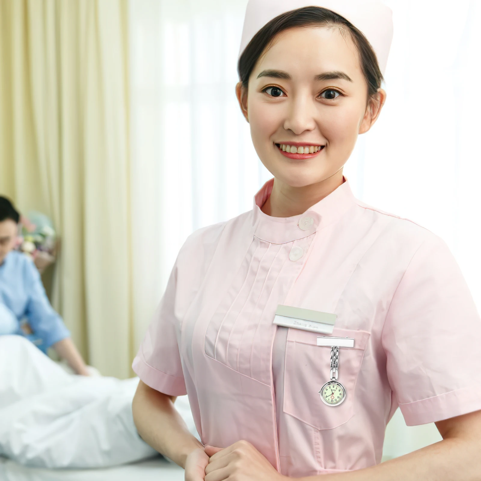 간호사 시계 내구성 있는 쿼츠 포브 브로치 라펠 포켓 시계 스타일리시한 걸이형 선물 여성 남성 의료 전문가 학생 의사용