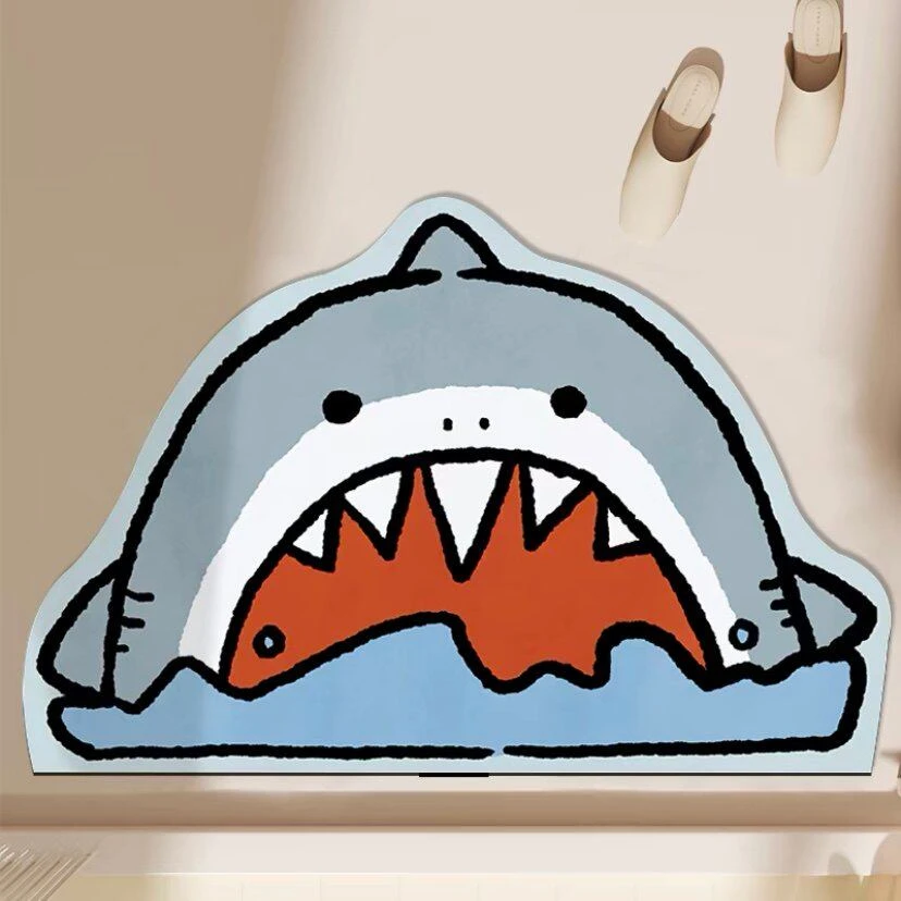 VIKAMA Cute Cartoon Animal Bathroom Mat, Non Slip Absorbent Quick Drying Bath Mat for Bathroom Shower Room Toilet, Home Decor