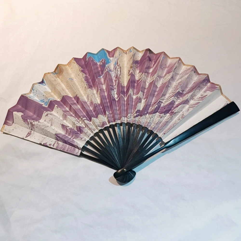 

Christmas gifts Lacquer Drift Folding Fan - Natural Lacquer Intangible Cultural Heritage Craft, Fashionable Gift