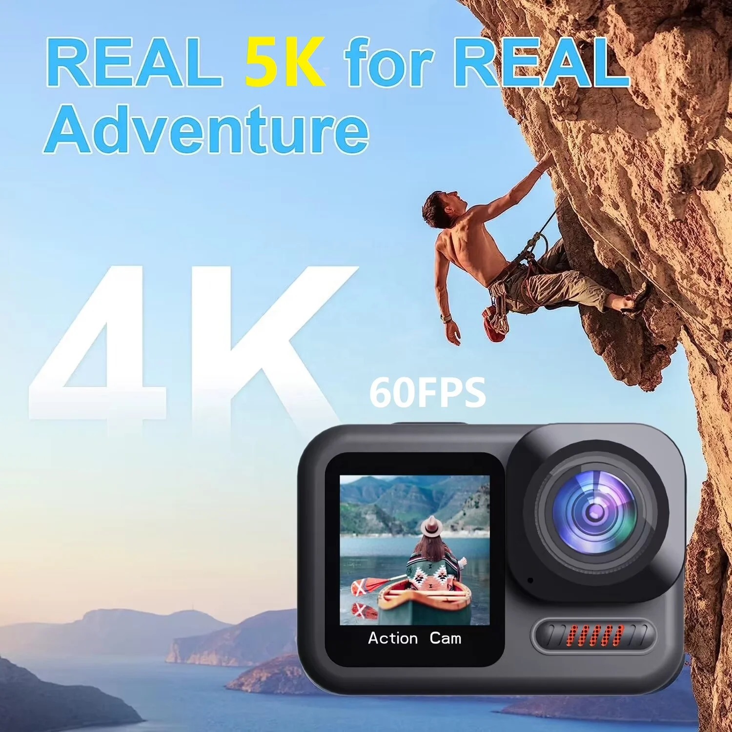 2023 NEW 5K 4K 60FPSWiFi  EIS Outdoor sports DV EIS Dual Screen Touch Body Waterproof Action Camera for Vlog