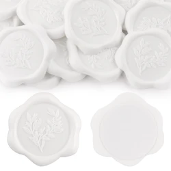 20Pcs/set White Wax Seal Stickers Handmade Envelope Seals Self Adhesive Wax Stickers for Wedding Decoration Wine Bags