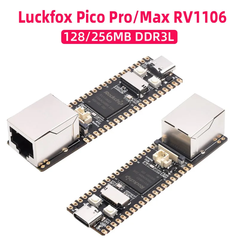 

Luckfox Pico Pro / Max RV1106 Rockchip AI Board ARM Cortex-A7 RISC-V 128/256M DDR3L MCU NPU ISP Процессор MIPI CSI GPIO UART SPI
