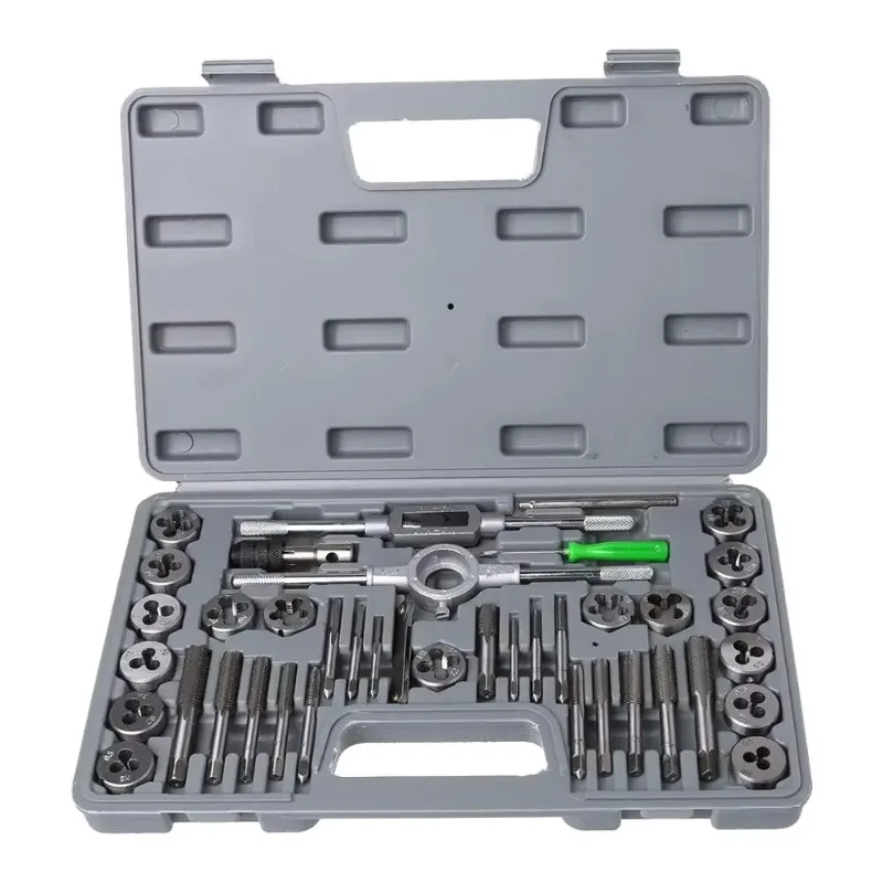 

40PC Bearing Steel Metric Thread Tap Set Complete Set Tap and Die Set M25 Die Rack Wrench M3-M12 Thread Tap Twisted Plate 1/2