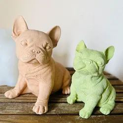 Bulldog Silicone Mold Animal Mold Pet Dog Plaster Ornament Mold Prayer Dog Mold Suitable for Making Candle Soap Clay