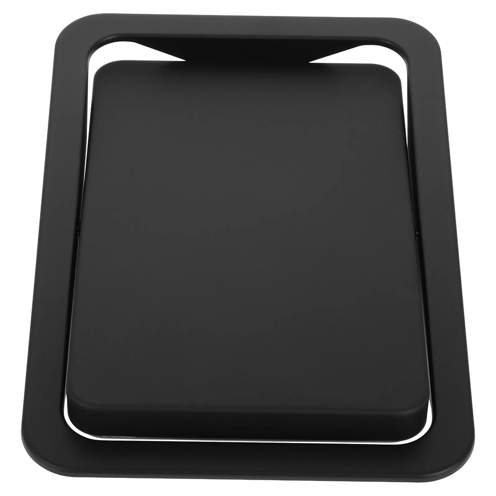 

Stainless Steel Lid Countertop Trash Chute Built Garbage Bin Concealed Swing Black Cover Rectangle Cover Replacement Trash Can