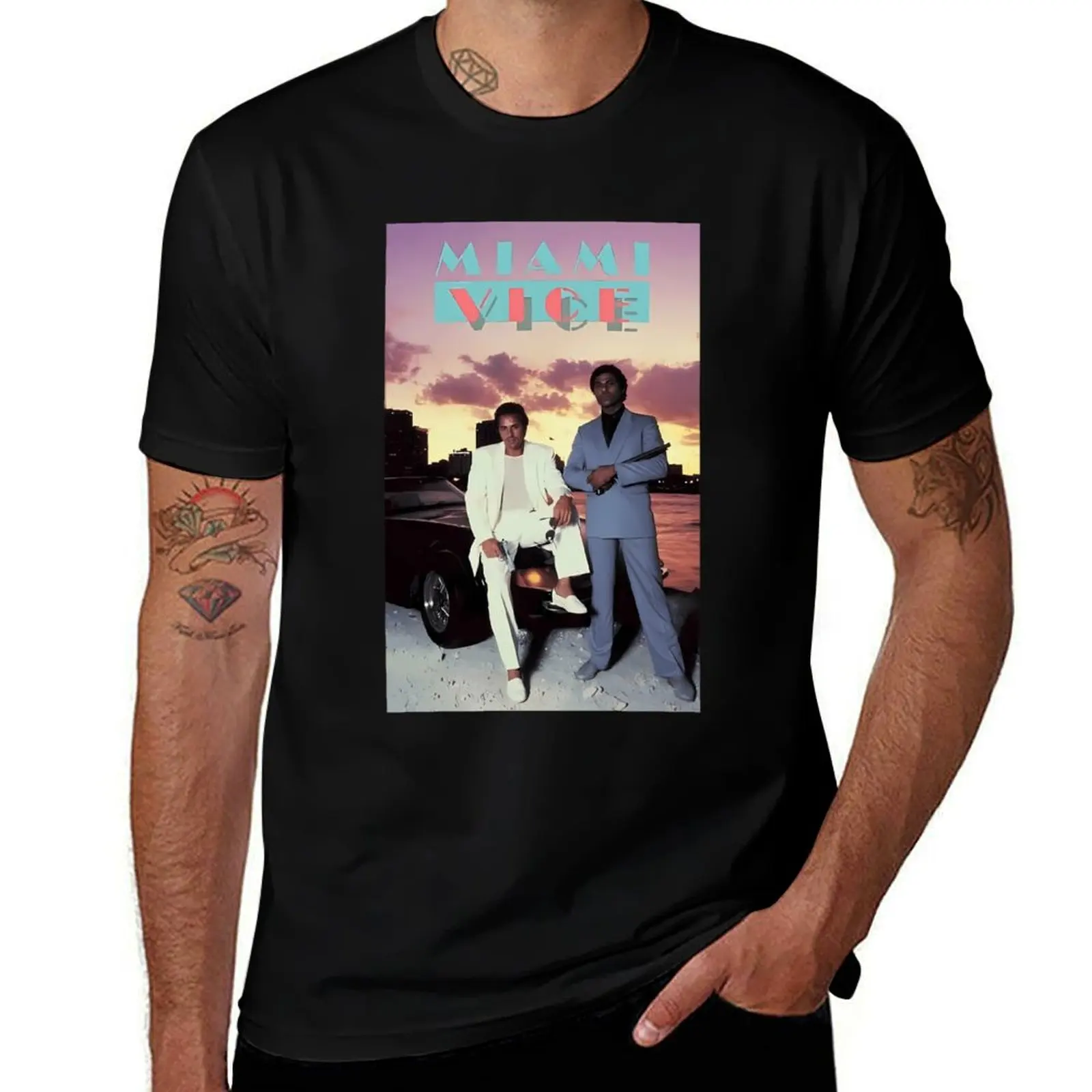 

Miami Vice Poster T-Shirt man t shirt cotton high quality black cotton t-shirt plain for man package man tshirt T-shirt