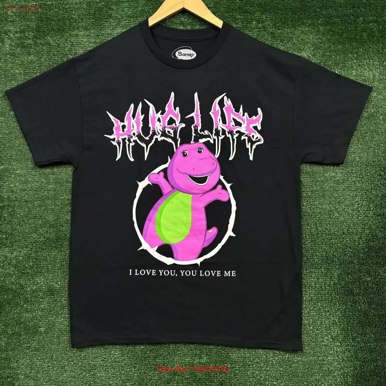 Barney the Dinosaur Hug Life T Shirt Size Large vintage Washed homme Soft fashion Stylish Versatile streetwear Breathable